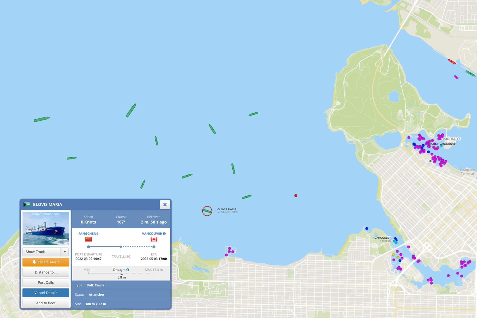Map from myshiptracking.com