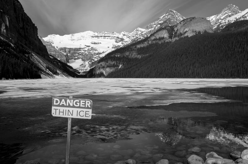 Danger - Thin Ice. Lake Louise 